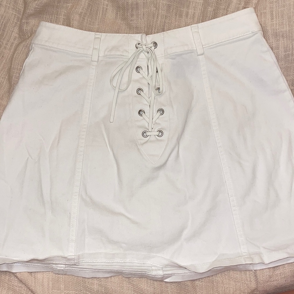 White Jean Skirt